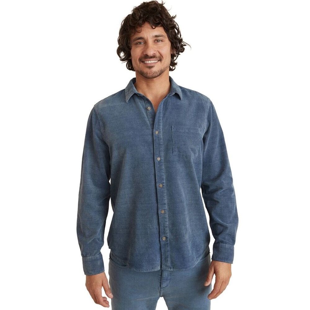 Marine Layer Blue Button Down Corduroy Long Sleeve Medium Men